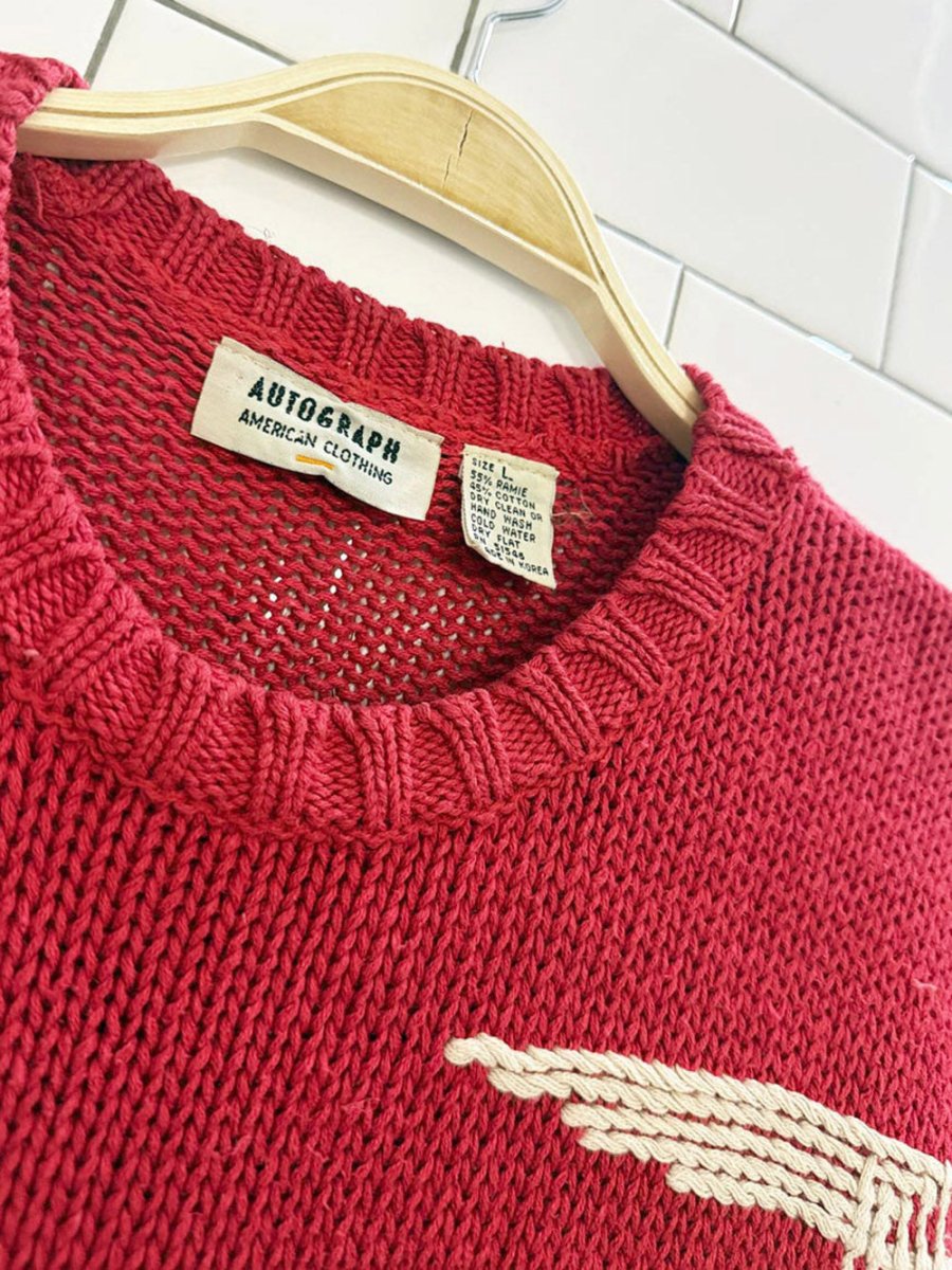 vintage autograph abstract knit top - good market thrift store