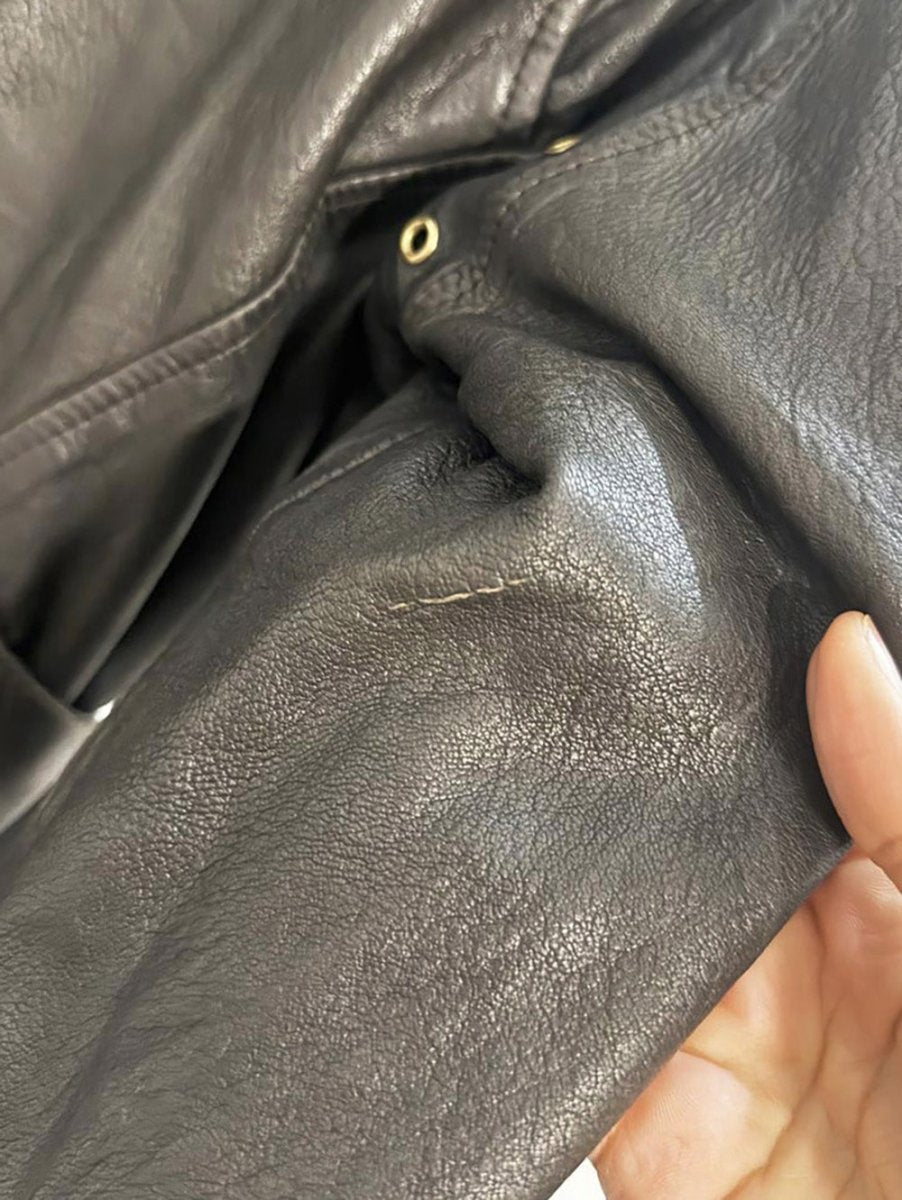 vintage autre chose paris lamb leather belted biker jacket - good market thrift store
