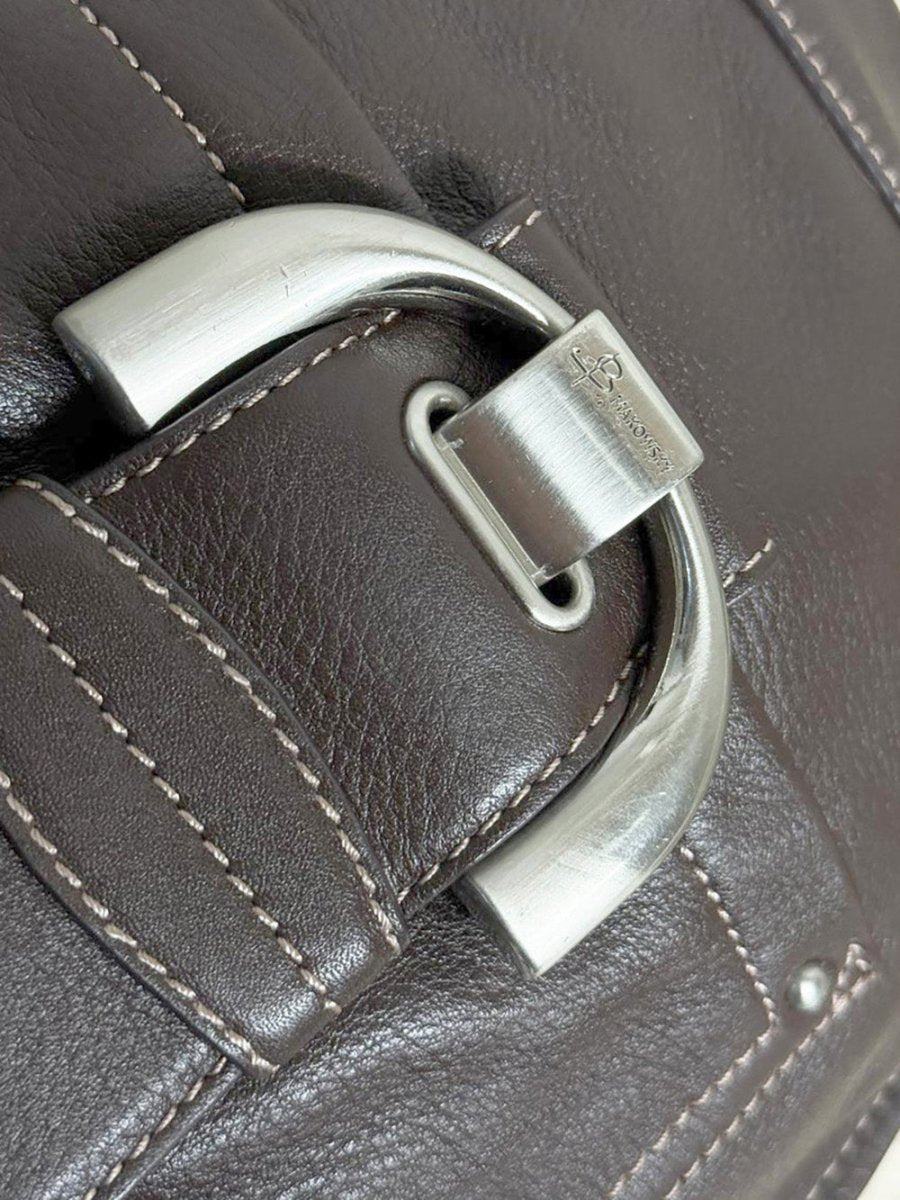 vintage b makowsky leather big buckle crossbody bag - good market thrift store