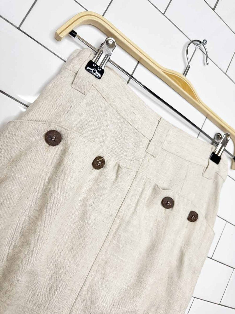 vintage ba-tsu club linen pleated midi skirt - good market thrift store