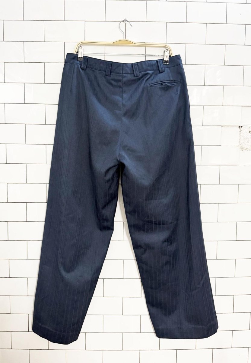 vintage baggy pinstripe double pleat trouser - good market thrift store