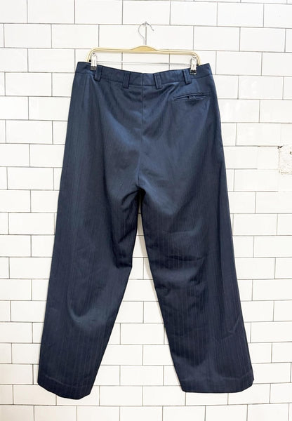 vintage baggy pinstripe double pleat trouser - good market thrift store