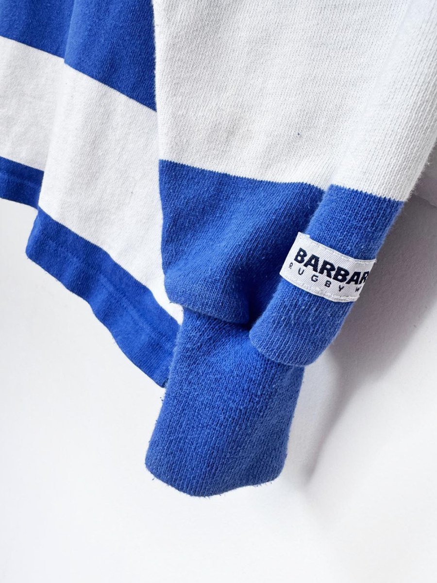vintage barbarian pine crest rugby striped long sleeve shirt - good market thrift store