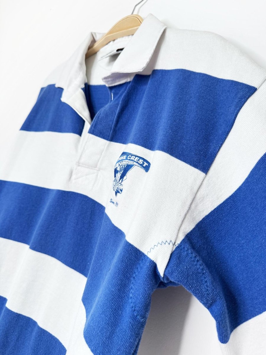 vintage barbarian pine crest rugby striped long sleeve shirt - good market thrift store