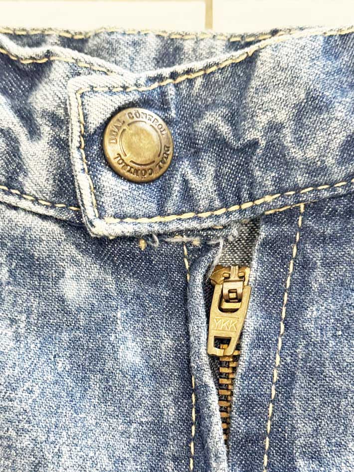 vintage basque waist pleated denim midi skirt | made in Canada - good market thrift store