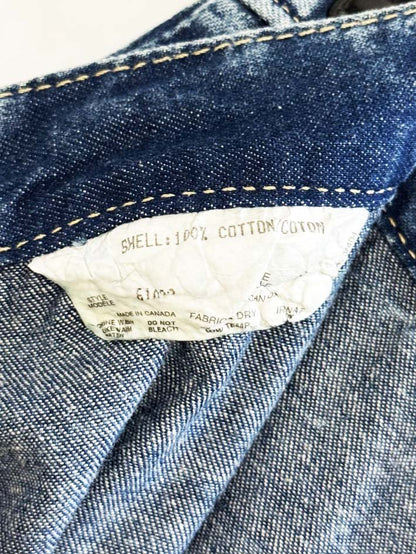 vintage basque waist pleated denim midi skirt | made in Canada - good market thrift store