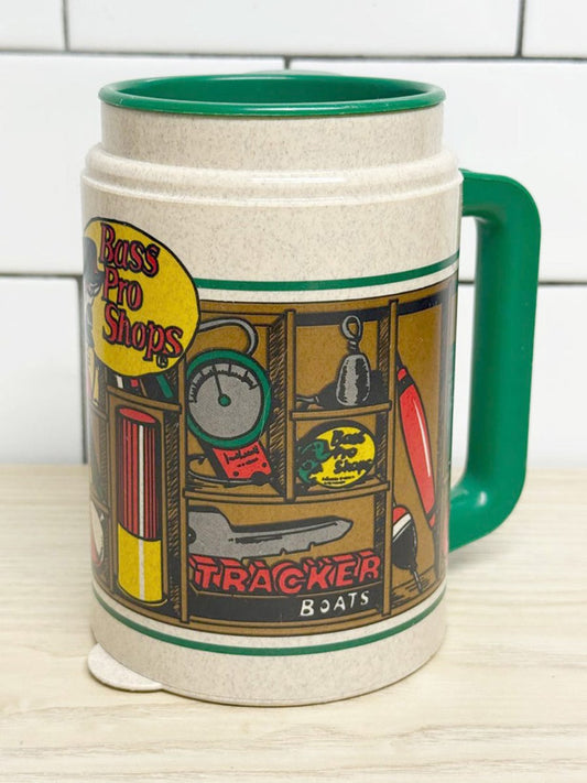 vintage bass pro shops travel mug with handle | whirley - good market thrift store