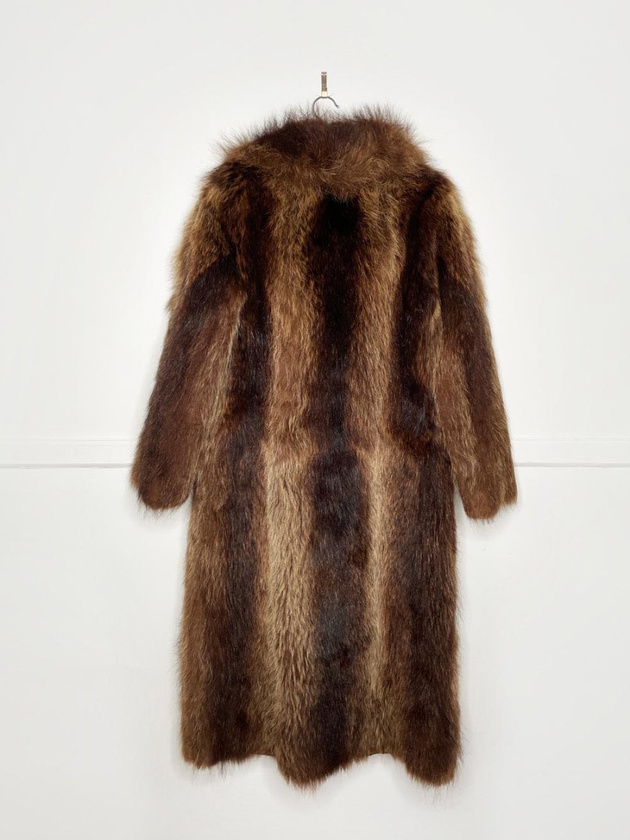 vintage beaver fur deep pile long coat - good market thrift store