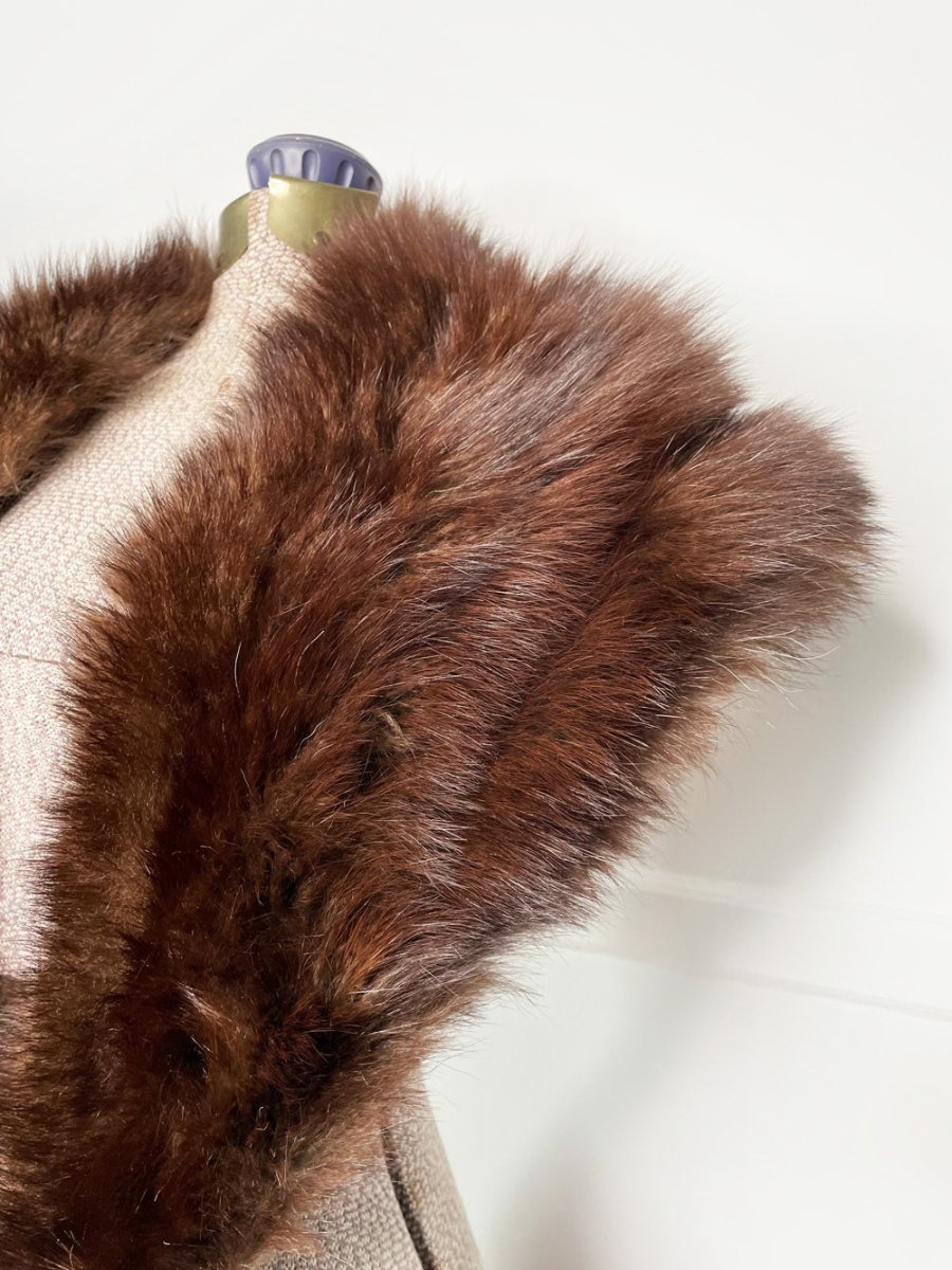 vintage beaver fur stole tie collar - good market thrift store