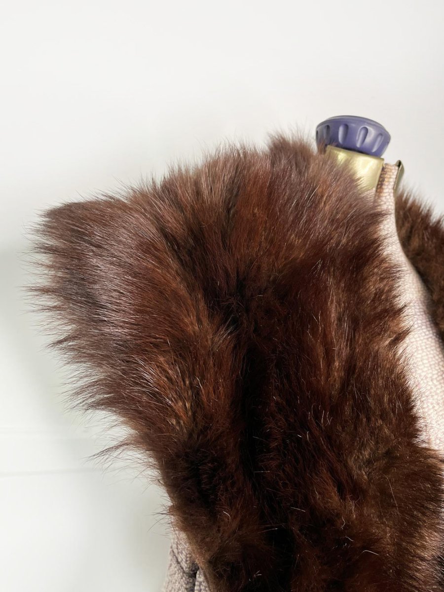 vintage beaver fur stole tie collar - good market thrift store