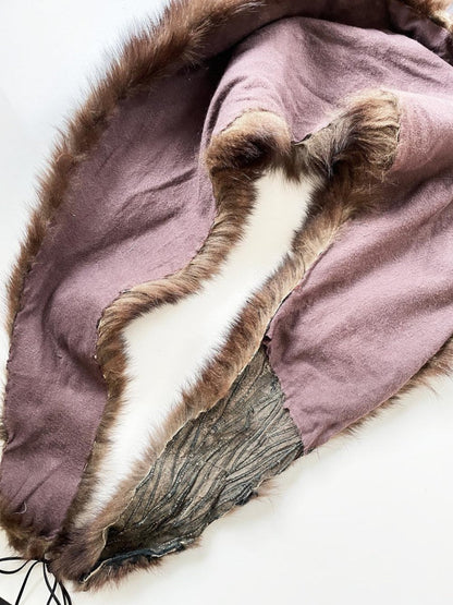 vintage beaver fur stole tie collar - good market thrift store