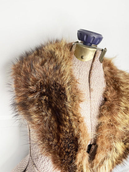 vintage beaver fur tie stole collar - good market thrift store