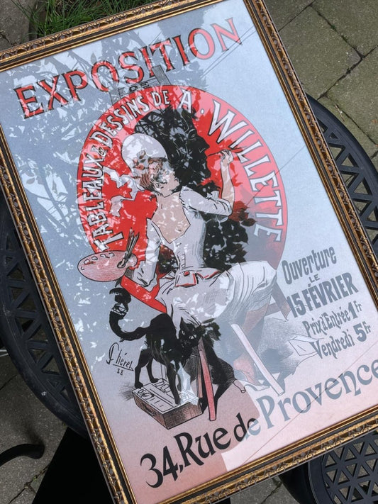 vintage belle epoque by cheret jules art exposition reprint | framed - good market thrift store