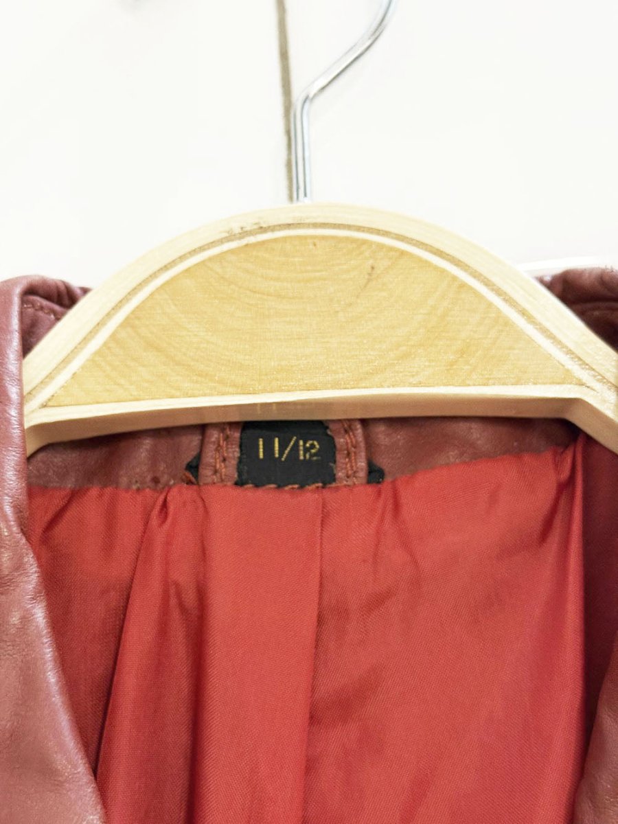 vintage belted leather trench coat - good market thrift store