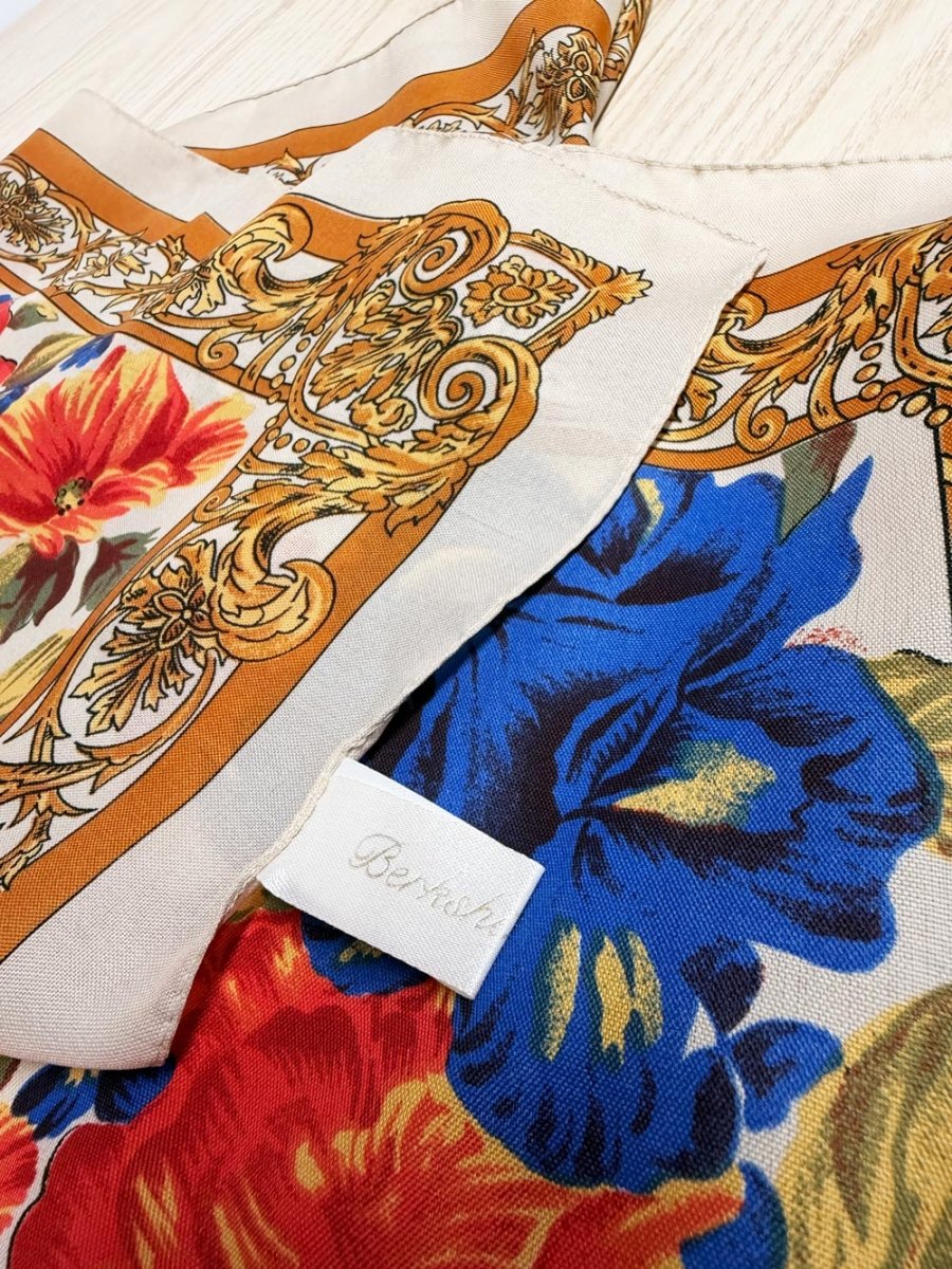 vintage berksha floral poly xl square scarf | made in Italy - good market thrift store