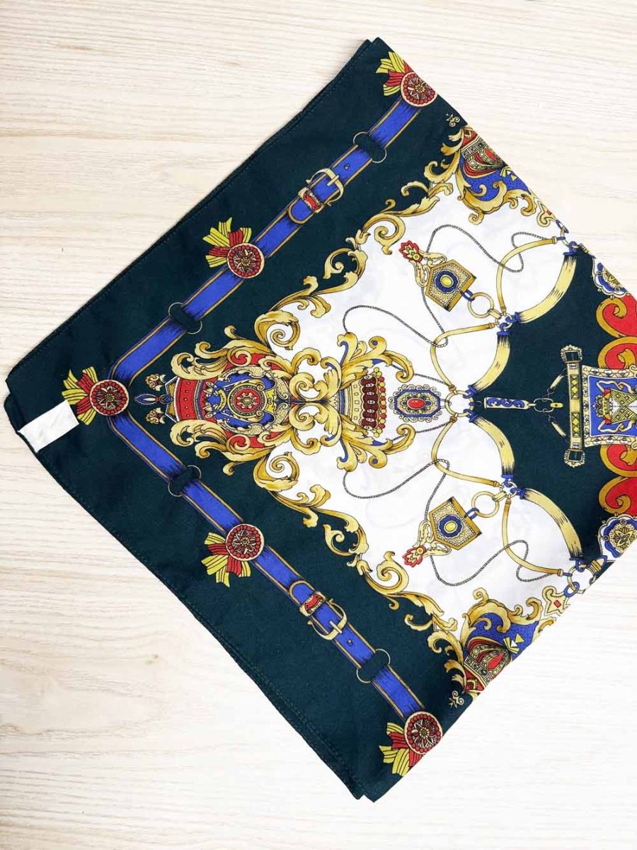 vintage berkshire harness pattern square scarf | made in Italy - good market thrift store