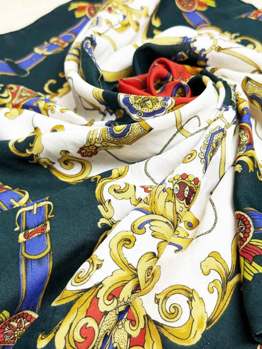 vintage berkshire harness pattern square scarf | made in Italy - good market thrift store