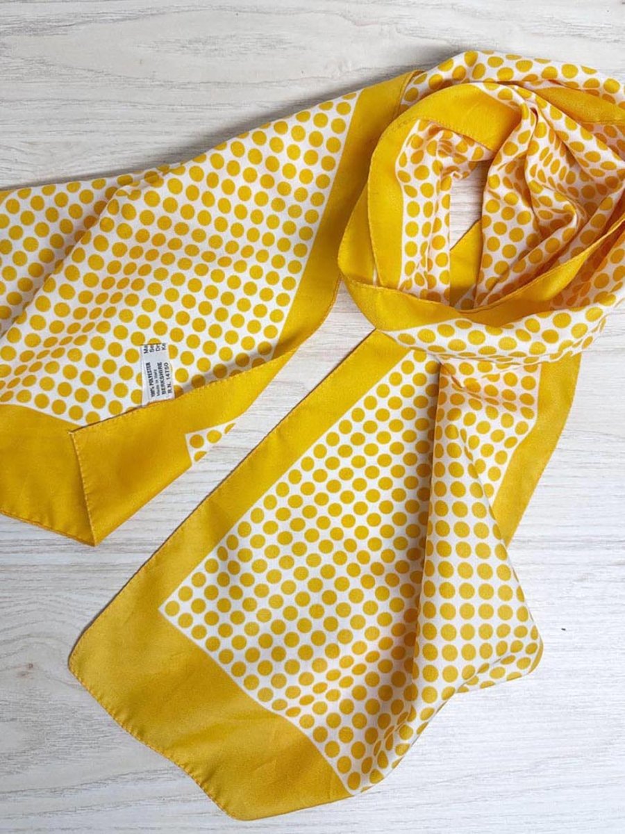 vintage berkshire polka dot long poly scarf | made in Italy - good market thrift store