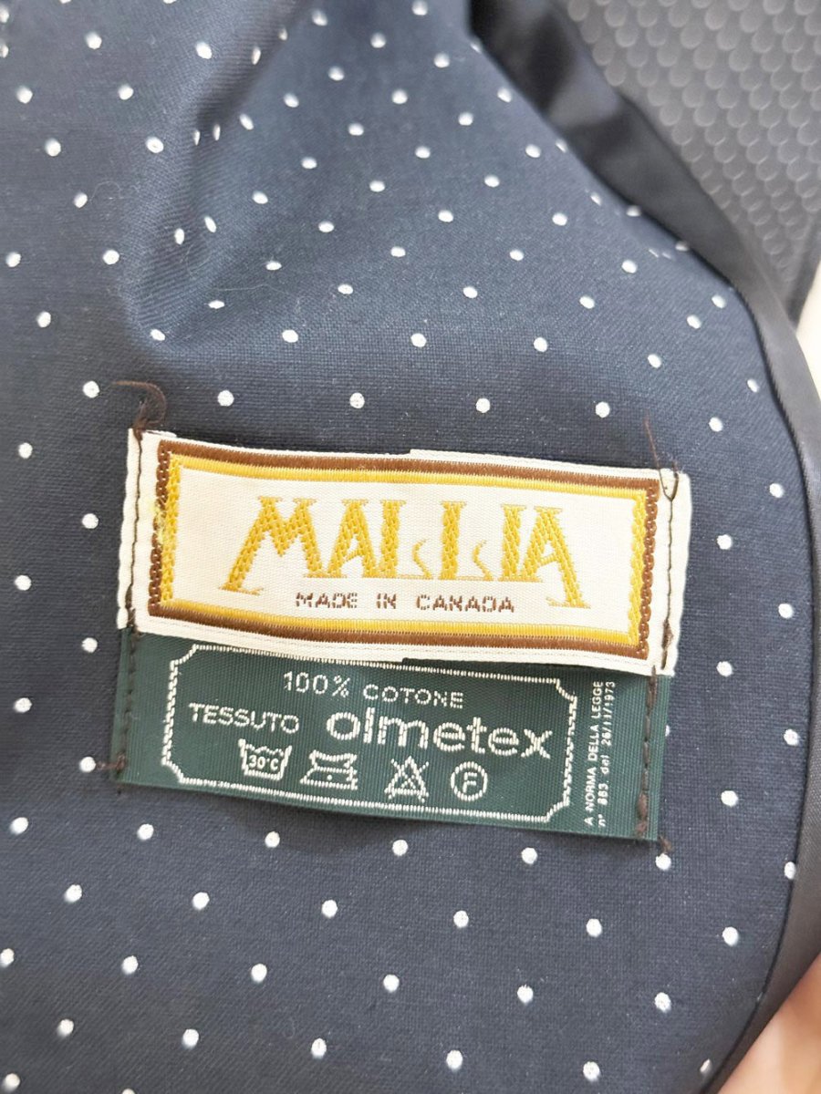 vintage bernard cahill polka dot cape back belted trench coat | mallia | made in Canada - good market thrift store