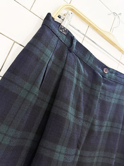 vintage bianca nygard 100% wool tartan pleated trousers | made in Canada - good market thrift store