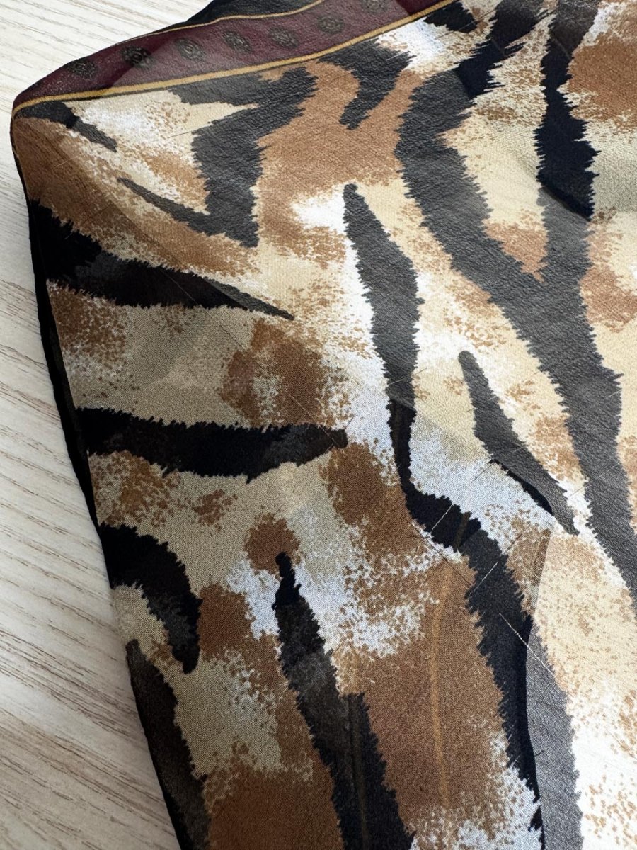 vintage bill blass 100% silk chiffon animal print square scarf - good market thrift store