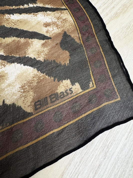 vintage bill blass 100% silk chiffon animal print square scarf - good market thrift store