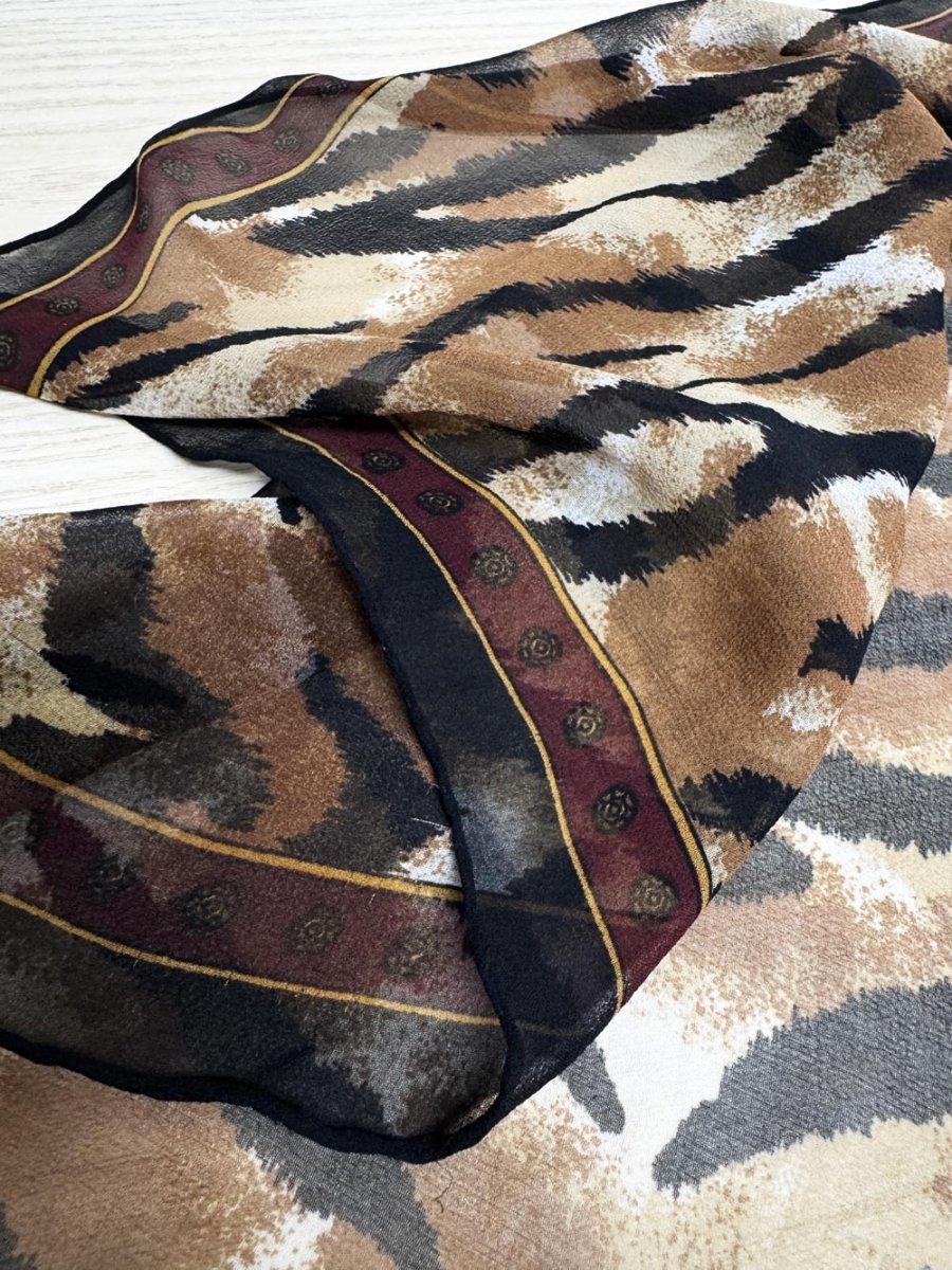 vintage bill blass 100% silk chiffon animal print square scarf - good market thrift store