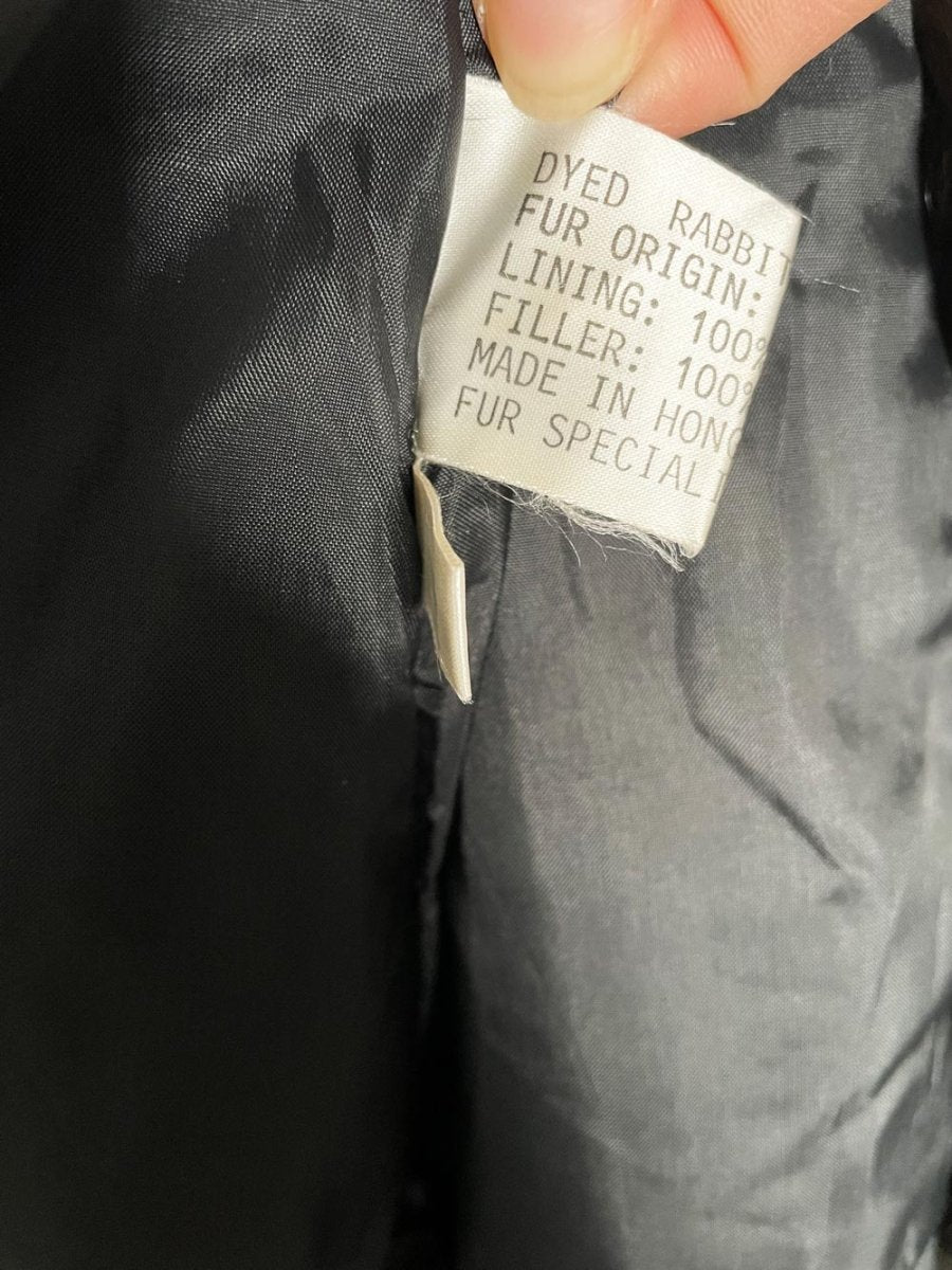 vintage black rabbit fur short coat - good market thrift store