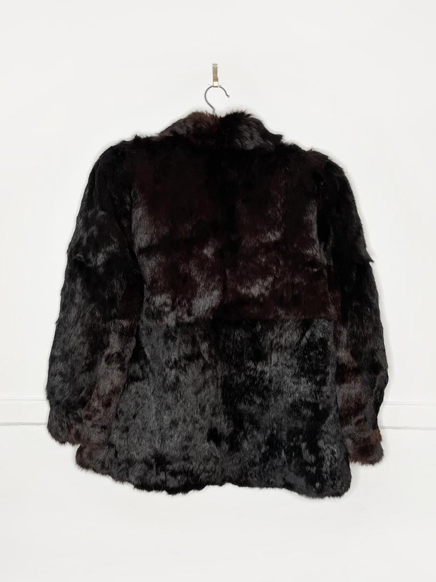vintage black rabbit fur short coat - good market thrift store