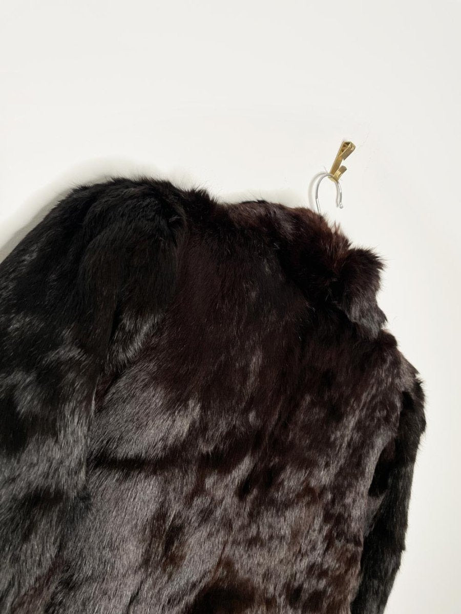 vintage black rabbit fur short coat - good market thrift store