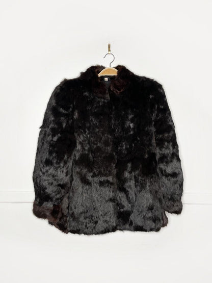 vintage black rabbit fur short coat - good market thrift store