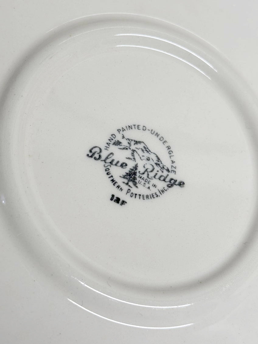 vintage blue ridge hand painted - underglaze floral plate | made in USA - good market thrift store