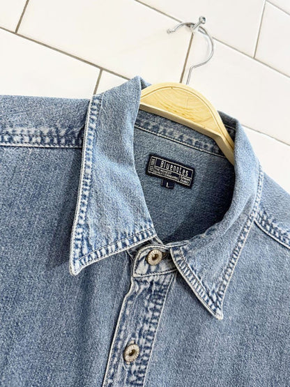 vintage bluenotes full button denim shirt - good market thrift store