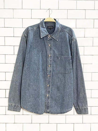 vintage bluenotes full button denim shirt - good market thrift store