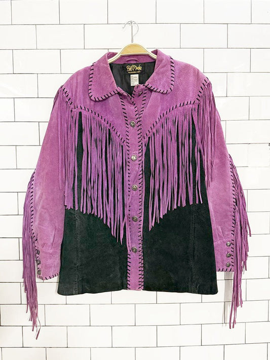 vintage bob mackie suede fringe western leather jacket | wearable art - good market thrift store