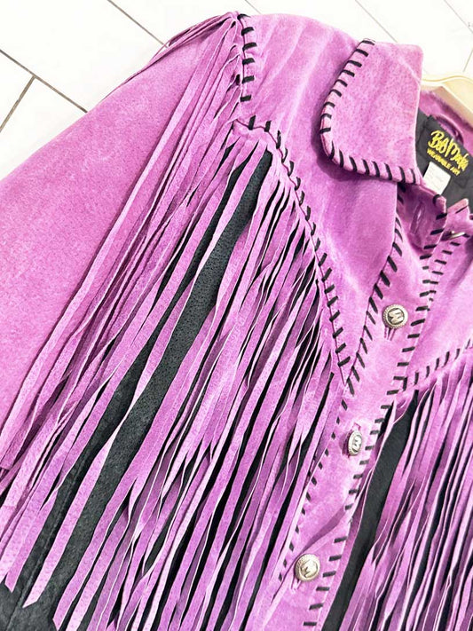 vintage bob mackie suede fringe western leather jacket | wearable art - good market thrift store