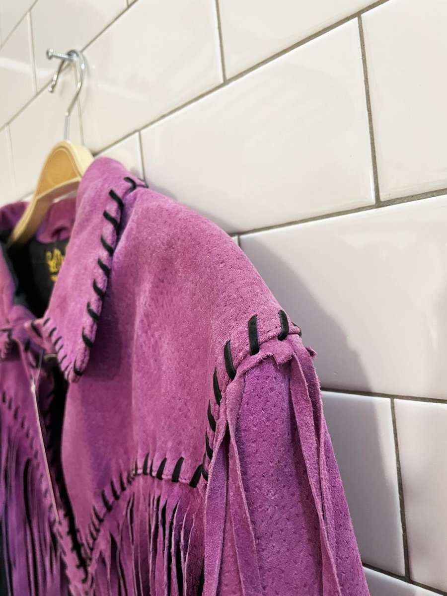 vintage bob mackie suede fringe western leather jacket | wearable art - good market thrift store