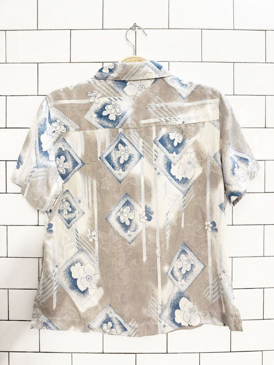 vintage bobby chan 100% silk tropical full button shirt - good market thrift store