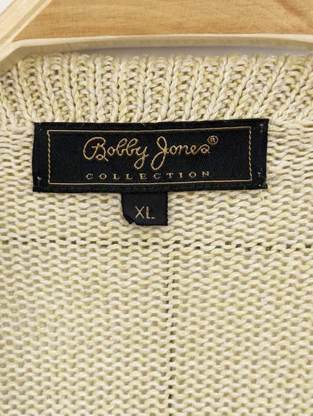 vintage bobby jones linen - silk collared slub knit sweater - good market thrift store