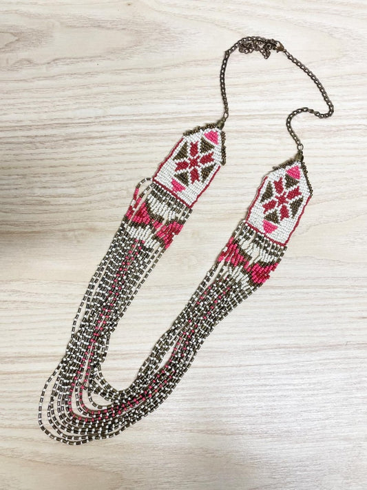 vintage boho beaded ukranian festival necklace - good market thrift store