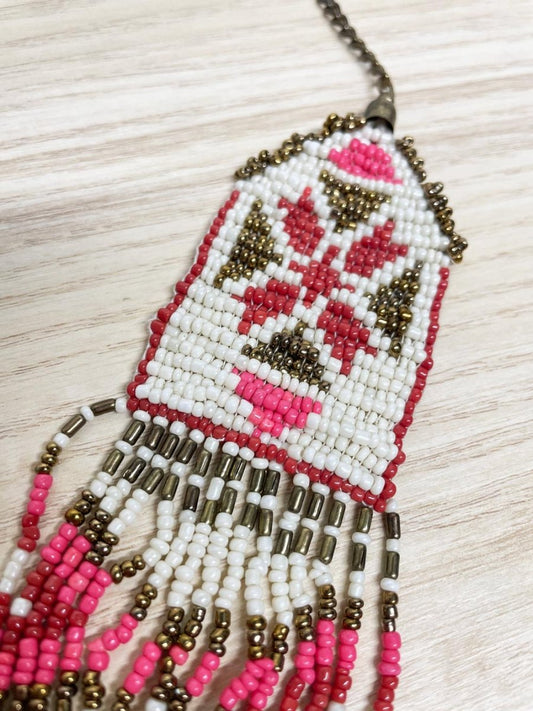 vintage boho beaded ukranian festival necklace - good market thrift store