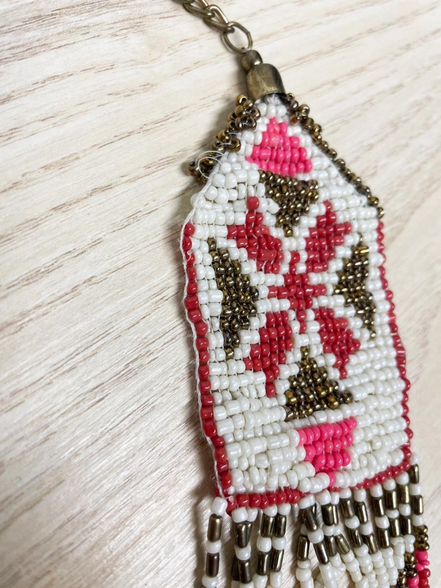 vintage boho beaded ukranian festival necklace - good market thrift store