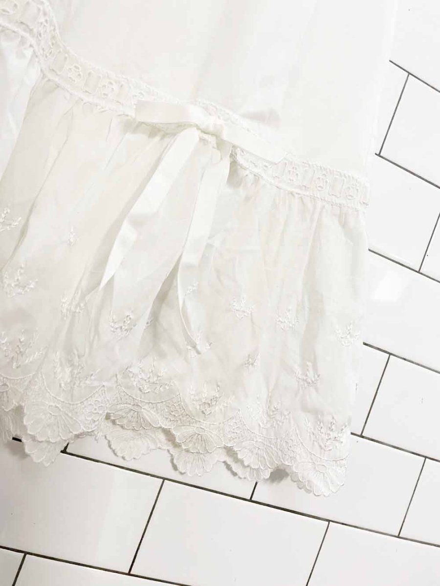 vintage boho bow lace hem midi slip skirt - good market thrift store