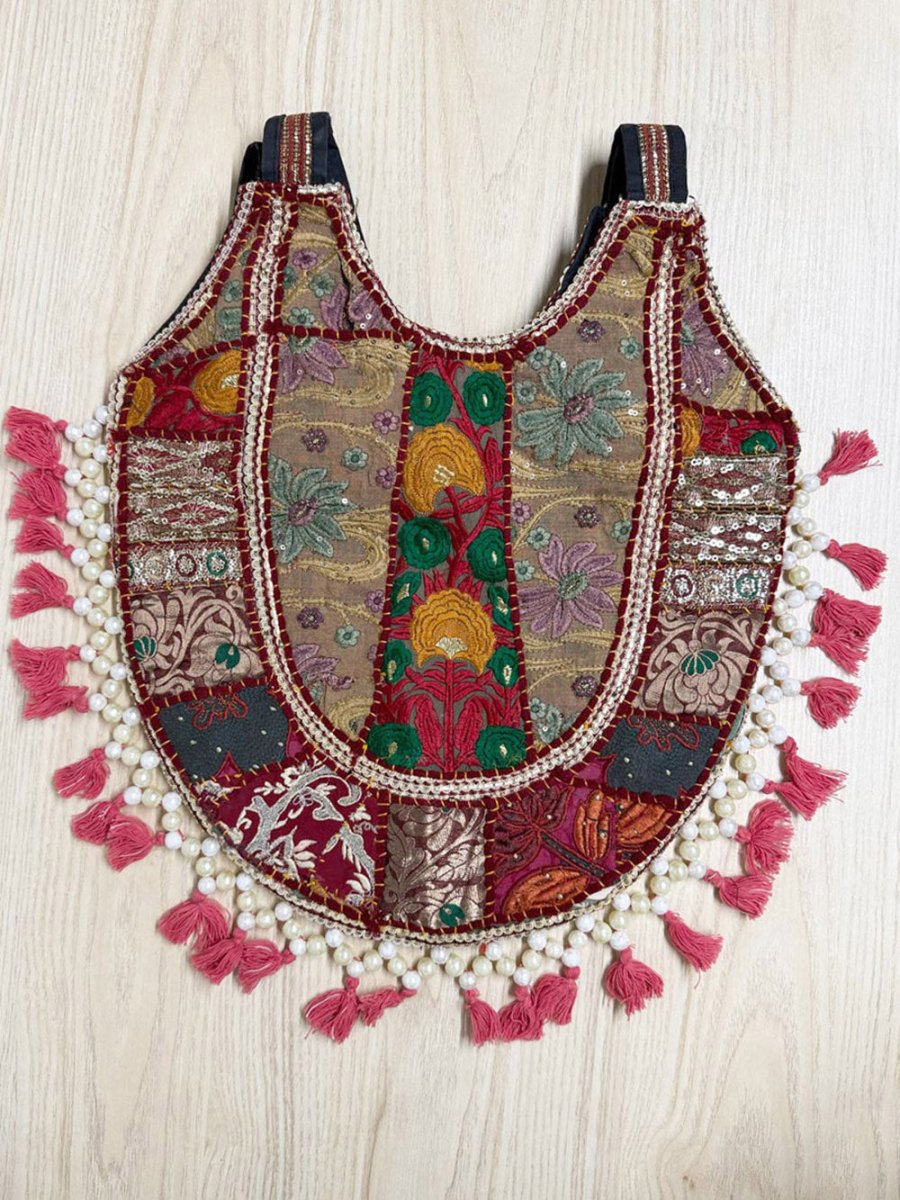 vintage boho embroidered beaded tassel shoulder bag - good market thrift store