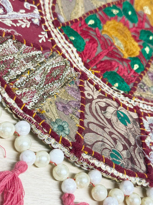 vintage boho embroidered beaded tassel shoulder bag - good market thrift store