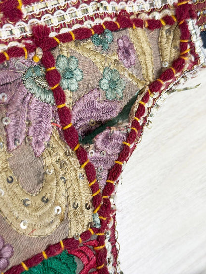 vintage boho embroidered beaded tassel shoulder bag - good market thrift store