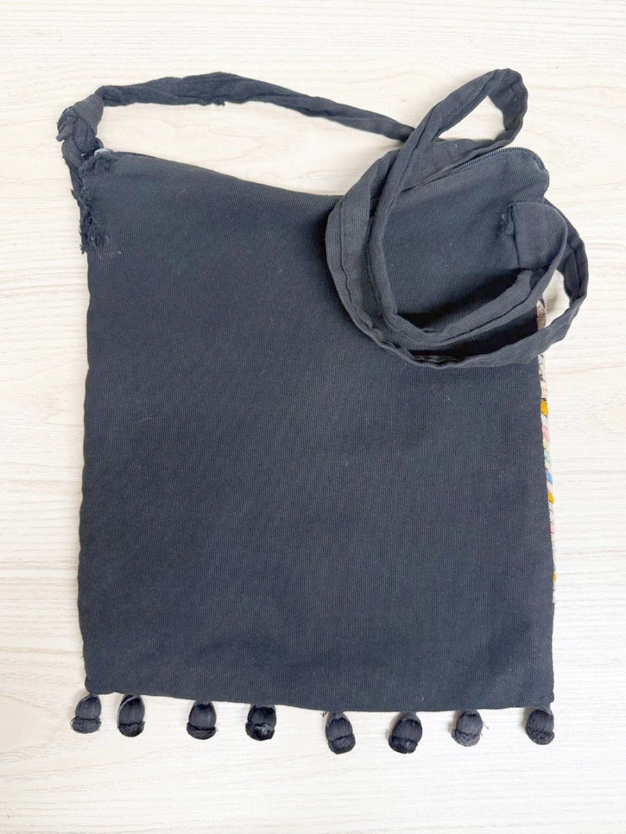 vintage boho embroidered rainbow crossbody bag - good market thrift store