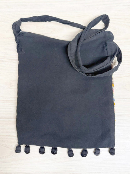 vintage boho embroidered rainbow crossbody bag - good market thrift store