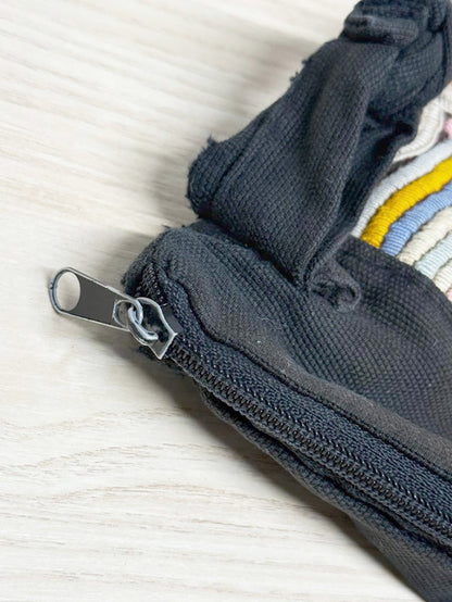 vintage boho embroidered rainbow crossbody bag - good market thrift store