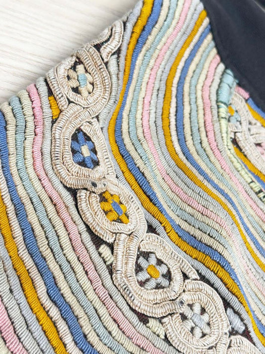 vintage boho embroidered rainbow crossbody bag - good market thrift store